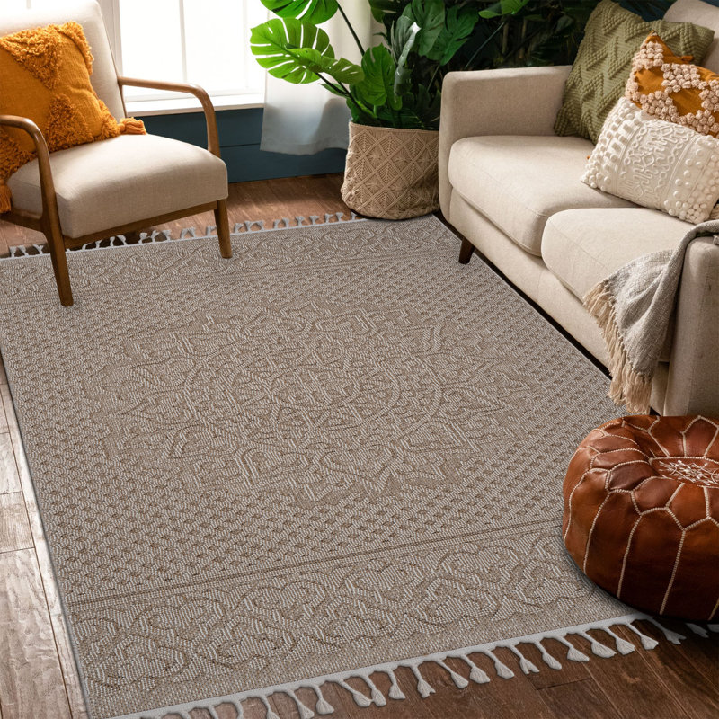Tapis tissé à la machine Naar Guros, Rectangle 6 pi 7 po x 9 pi