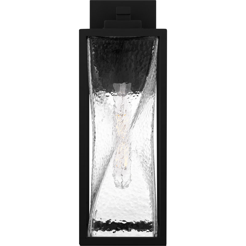 Dipeeka 1-Light Matte Black Outdoor Wall Lantern, 17.25" H x 6" W x 7.50" D