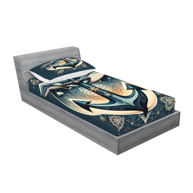 Drap-housse et taie décorative avec boussole Ambesonne, Simple