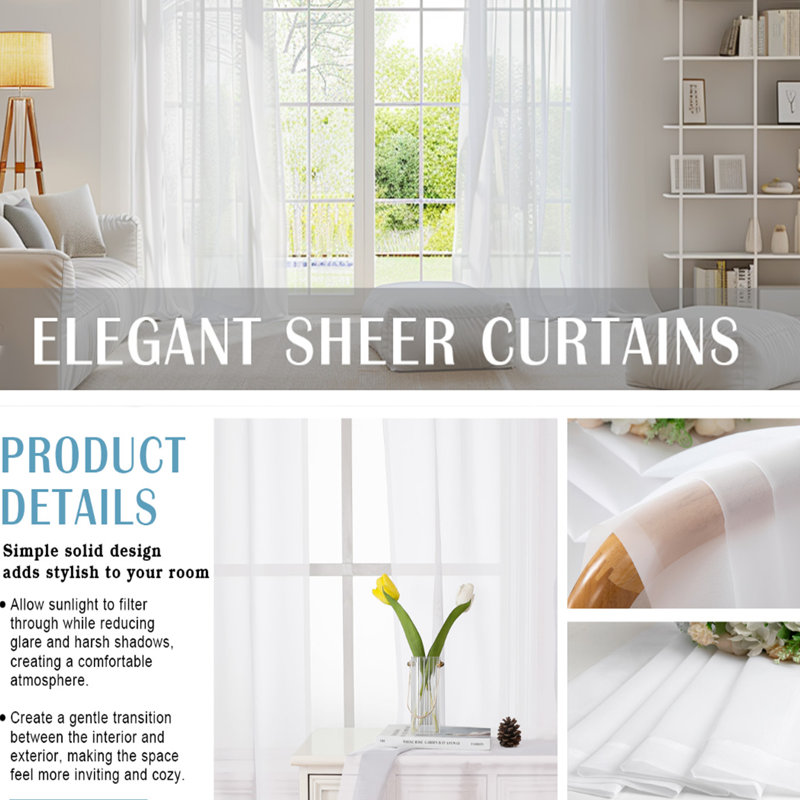 Milania Sheer Curtain, Gray