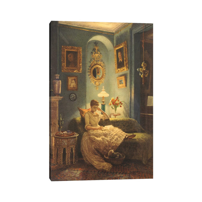 An Evening At Home, 1888 by Edward John Poynter - Painting on Canvas, 66.04cm H x 45.72cm W x 1.91cm D, Wrapped Canvas
