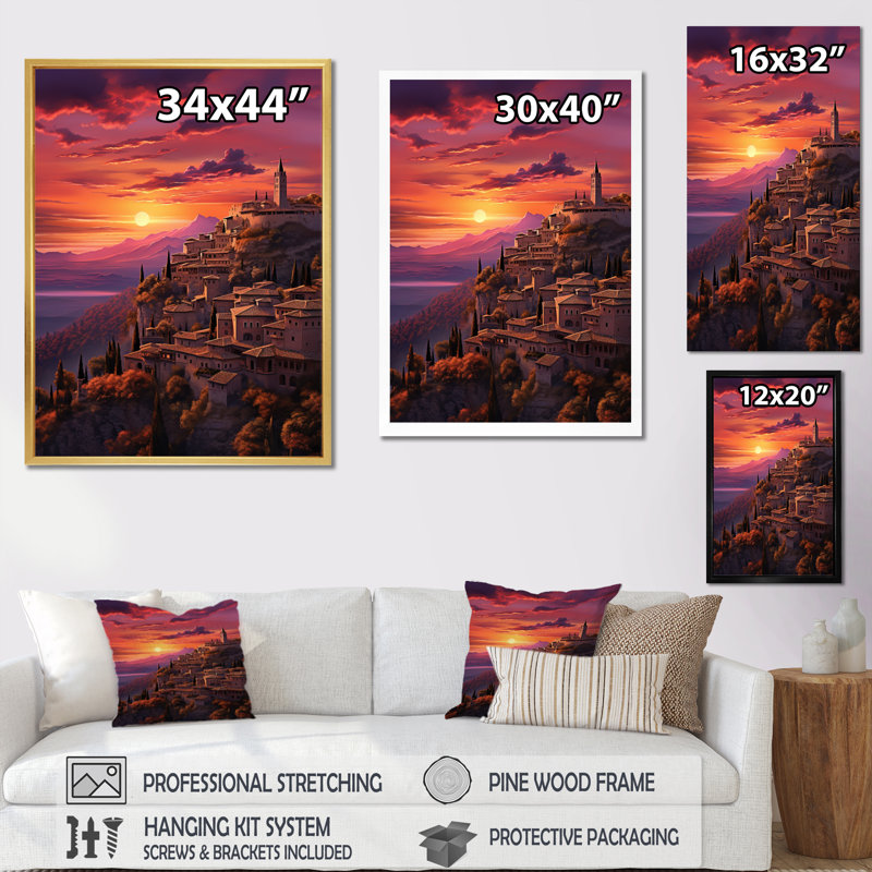 Espagne, art mural sur toile, coucher de soleil andalou, reproduction de voyage - Espagne, coucher de soleil andalou