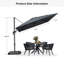 Parasol carré en porte-à-faux 9 pi gris moyen avec base et rotation à 360 degrés-67120605