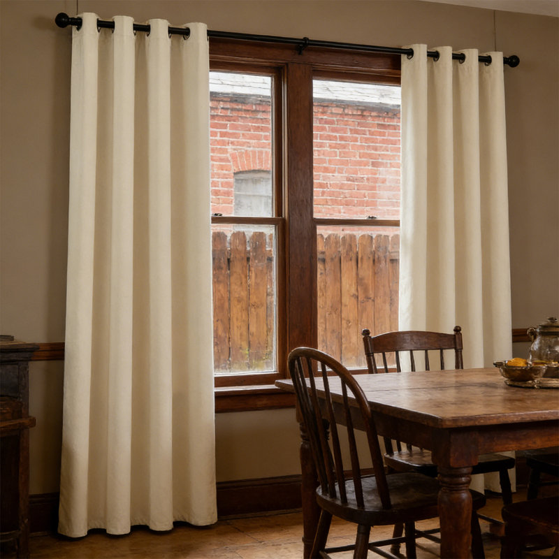 Blackout Curtains for Bedroom, Thermal Insulated Noise Reducing Window Drapes for Living Room, Grommet Top (41.7W X 83.86L Inch, Beige)