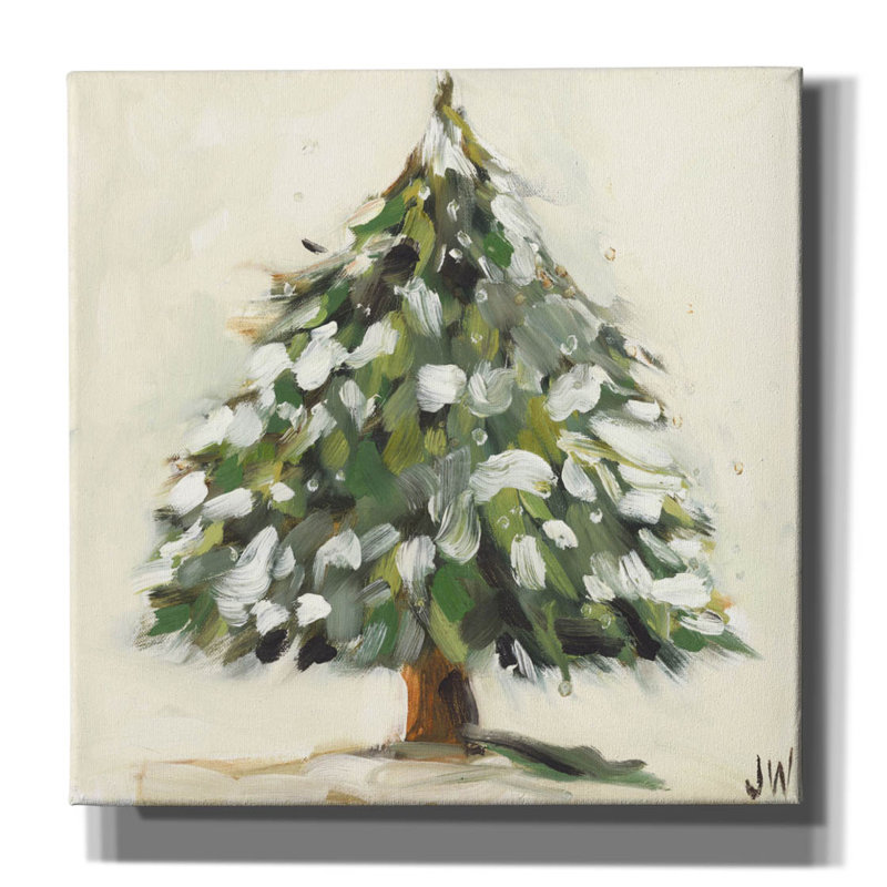«Snowy Pine Tree» par Jenny Westenhofer, H 12 po x l 12 po x P 0,75 po