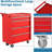 4 Compartment Tool Box with Drawers, Mobile Tool Cabinet with Key Lock for Garage Workshop-1060487494