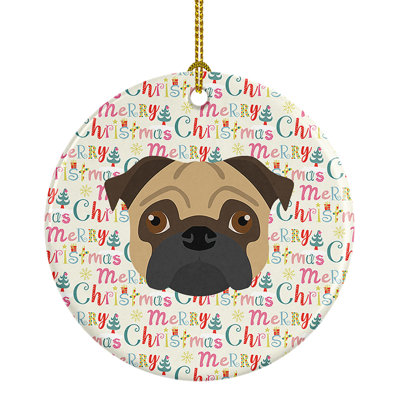 Ornement suspendu Pug Merry Christmas