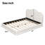 Lit plateforme rembourré Queen Size, beige