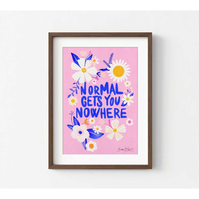 La normale «Gets You Nowhere» - impression florale inspirante, H 48 po x l 36 po, Impression encadrée avec passe-partout