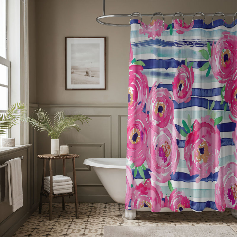 Rideau de douche standard 1 pièce Buttercup Blossoms, H 74 po x l 71 po