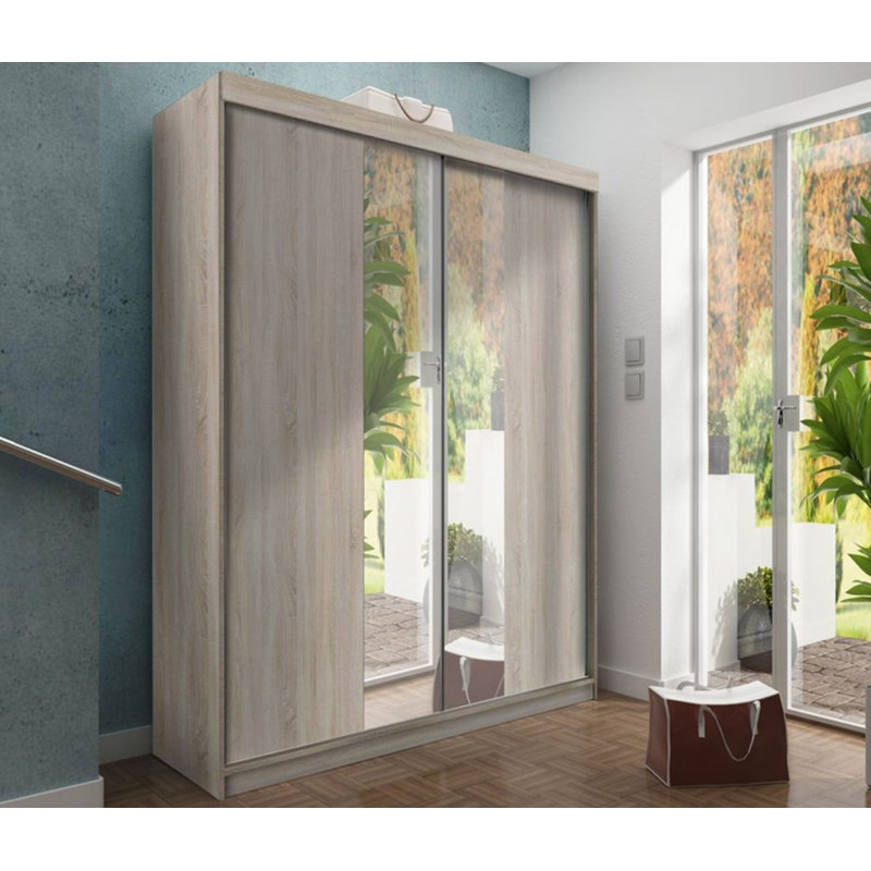 Burnsdale 2 Door Wardrobe, Natural/Black