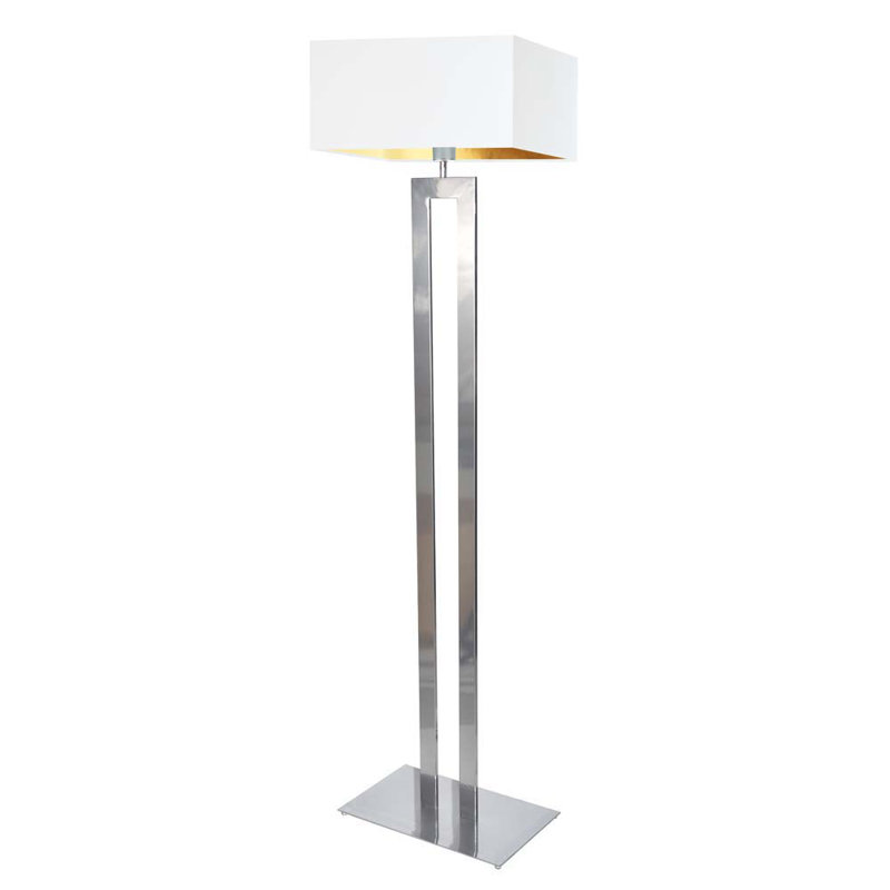 Salguero 161cm Traditional Floor Lamp, White, Silver