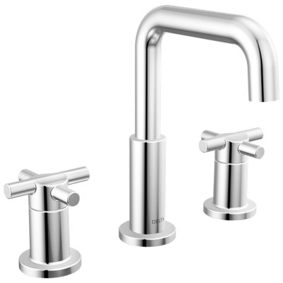 Robinet pour salle de bain à 3 trous et 2 poignées avec ensemble de drain Nicoli