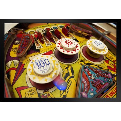 Closeup Of A Vintage Pinball Machine Arcade Game Photo Art Print Black Wood Framed Poster 20X14 -  Trinx, 277D59EE089E40BEA92C90E9774528BB