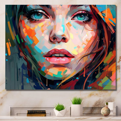 Colorful Woman Portrait II - Woman Framed Wall Art