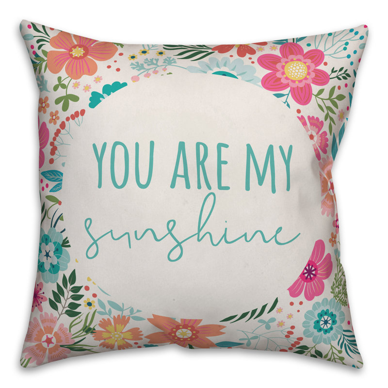 Coussin You You Are My Sunshine, 20 po X 20 po