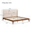 King Size Solid Dry Bamboo Wood 12 Inch Platform Bed, With 48" Upholstered High Headboard, Easy Assembly-284257398