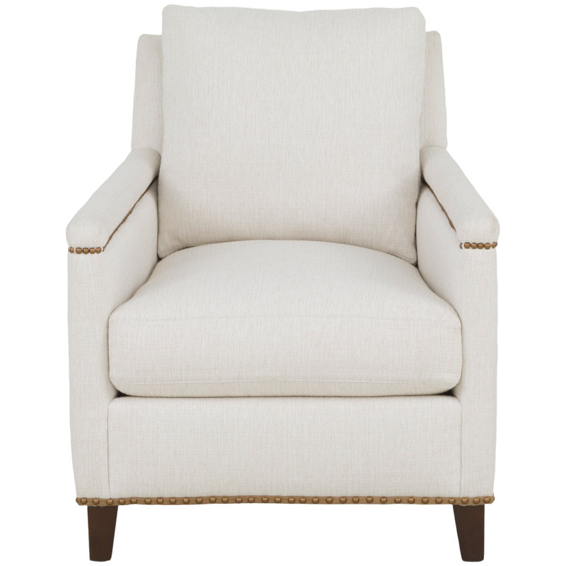 Upholstered Armchair, Tobacco, Small Aged Bronze, 1149 Olive