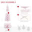 6Ft Snow Flocked Artificial Slim Pencil Christmas Tree With Realistic Branches And Plastic Base Stand