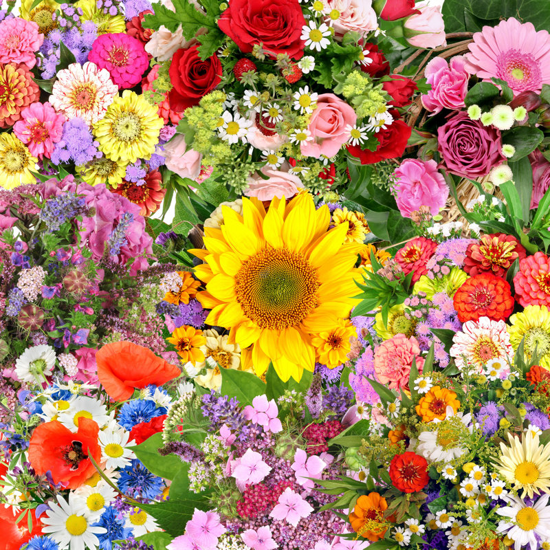 Palmerio Flower Bouquets - photographie sur toile tendue, H 36 po x l 36 po