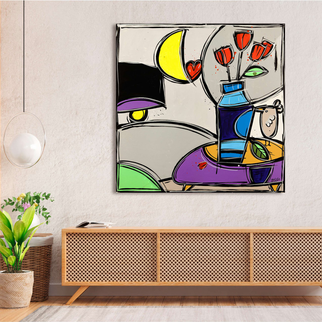 Love Flowers by Wallas - Leinwanddruck - Wrapped Canvas