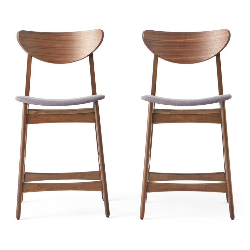 Fitz 24" Counter Stool, Dark grey, Walnut
