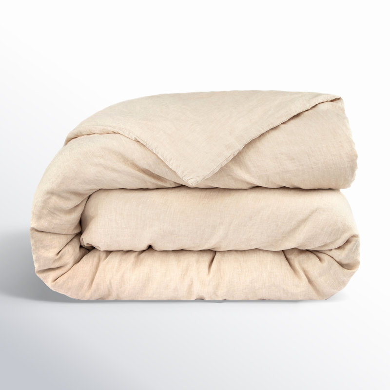 100% French Linen Duvet Cover, Putty Heather, Twin Duvet Cover