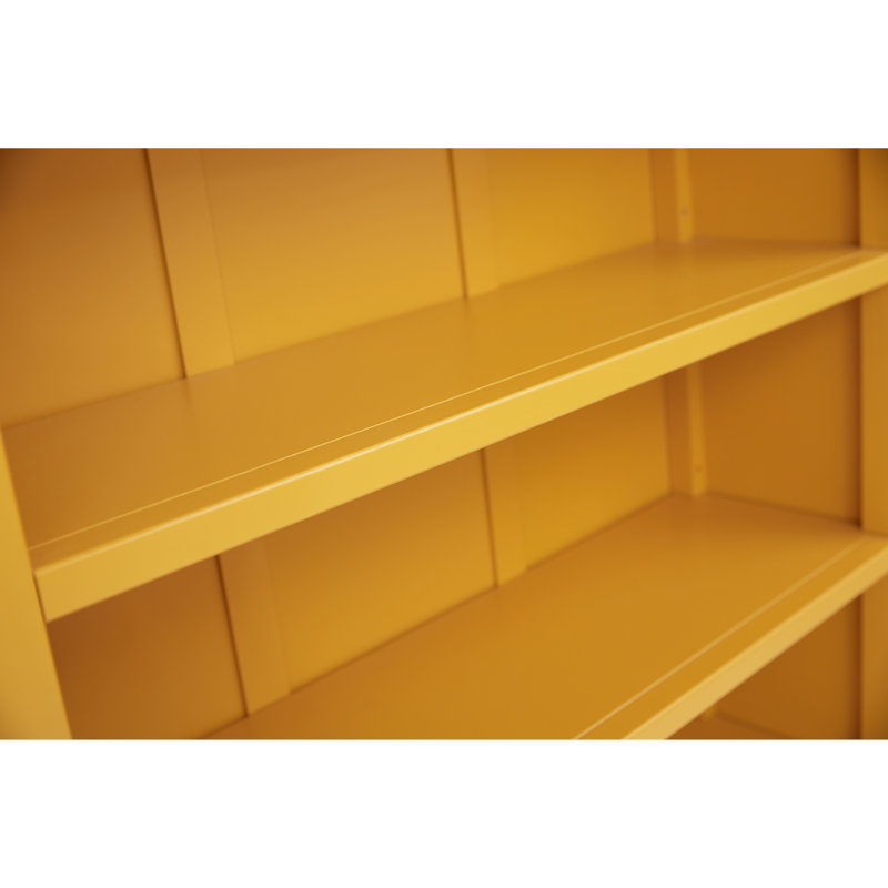 Bookcase, (4 Shelves) 50" H x 35" W x 12" D, Mustard