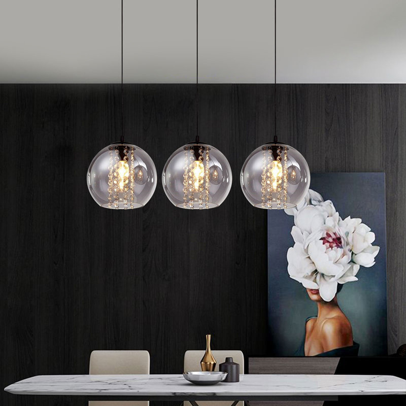 Modern 3-Light Crystal Pendant Chandelier