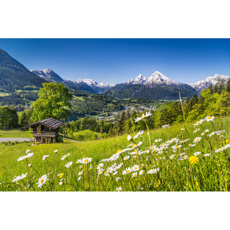 Idyllic Mountain Landscape In The Alps - Wrapped Canvas Print, 61cm H x 91cm W x 3.8cm D