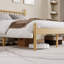 Eco-friendly Bamboo Platform Bed With Carved Headboard Elegant Turned Legs & Storage Clearan Twin Bed Frame-144515738