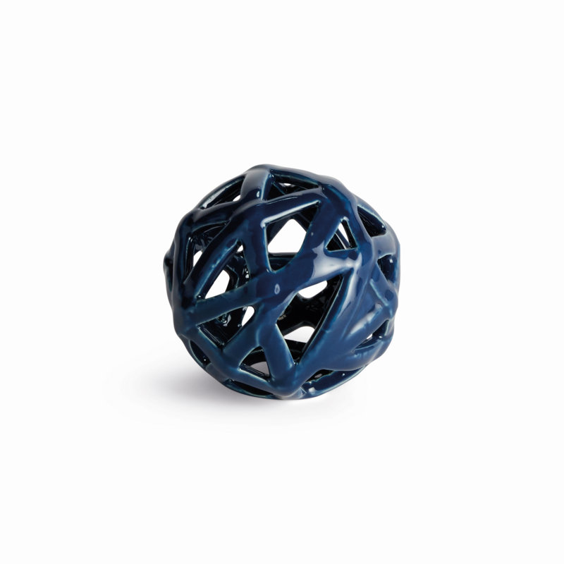 ALICIA METAL ORB, 5" H x 5" W x 5" D, Blue