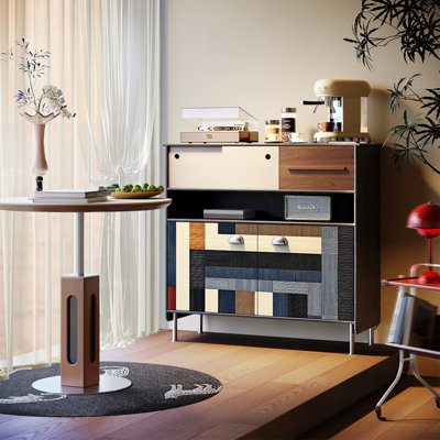 Simple pattern mixed-function dining cabinet