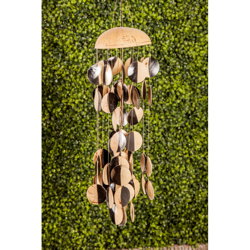 Hemby Stone Plants & Flowers Wind Chime, Black