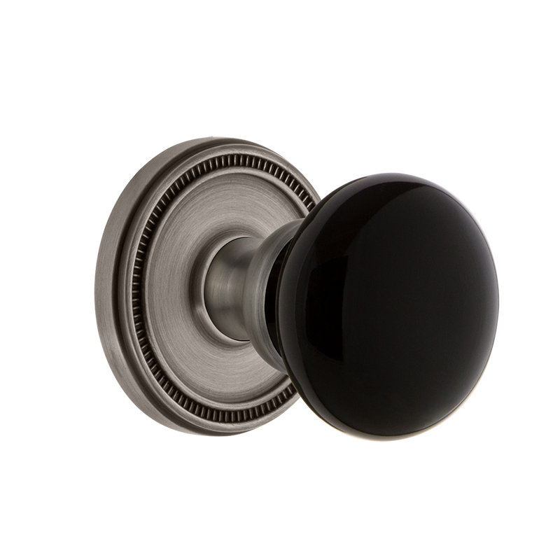 Grandeur Soleil Rosette Passage with Coventry Door Knob, Antique Pewter, 2 3/4"
