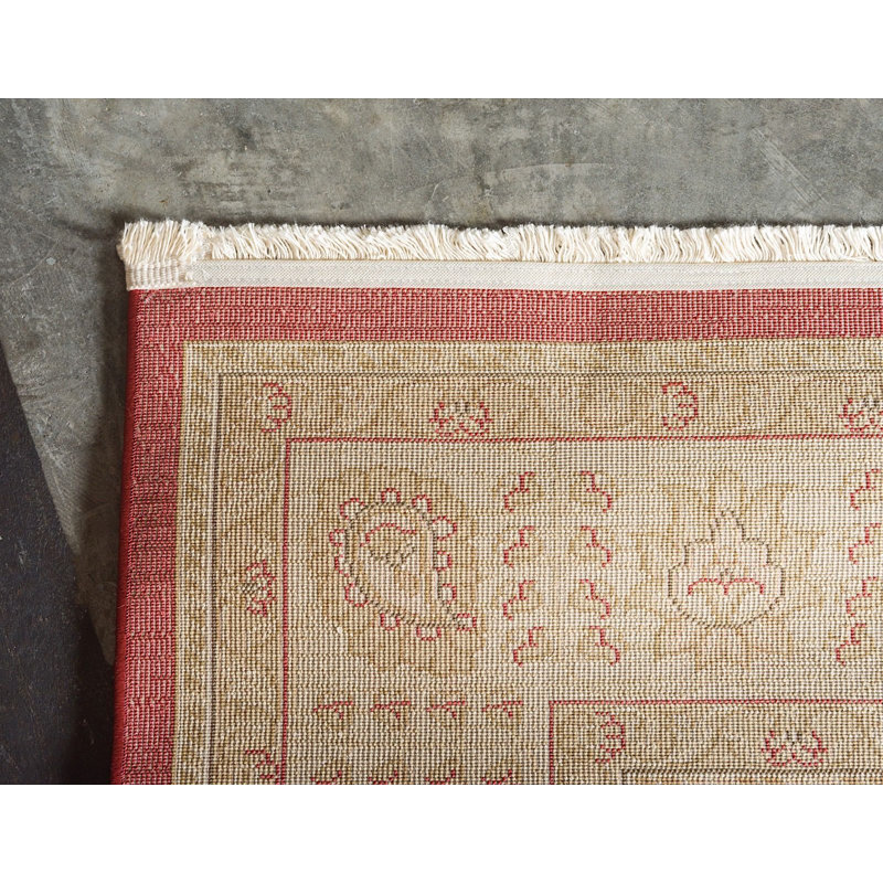 Tapis à motif oriental rouge Stirling, Rectangle 3 pi 3 po x 5 pi 3 po