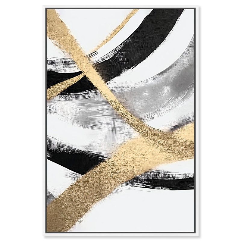 Décoration murale Midas Arc Waves II par Art Remedy, cadre blanc, 24 x 36, H 37 po x l 25 po, Cadre blanc