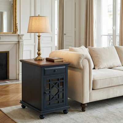 Ahmara End Table with Storage and Charging Station