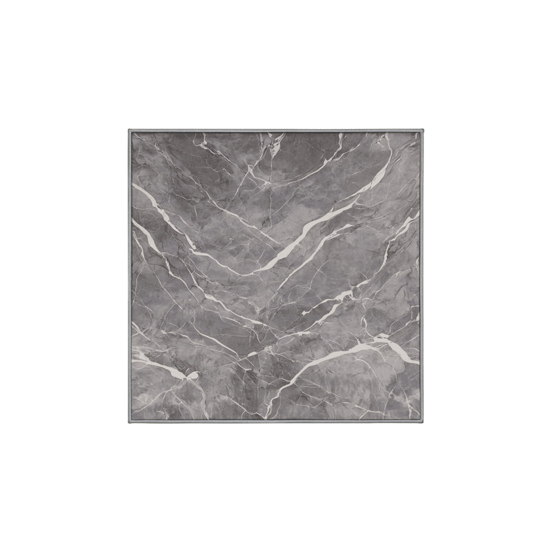Machine Washable Gray Area Rug, Square 8'