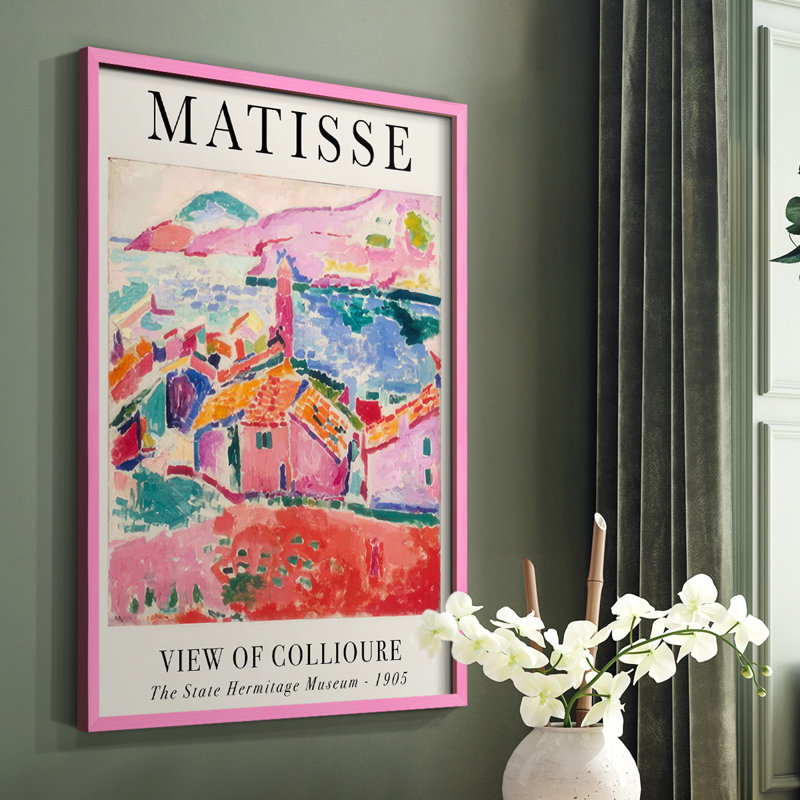 Matisse CL XXVII, reproduction encadrée - bois massif, Rose, H 10 po x l 8 po