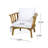 Outdoor Acacia Wood Patio Club Chair, Wooden Patio Furniture,Waterproof Thick Cushion Deep Seating For Porch, Garden, Backyard, Balcony, Weight Capacity 400Lbs, Teak Finish, White