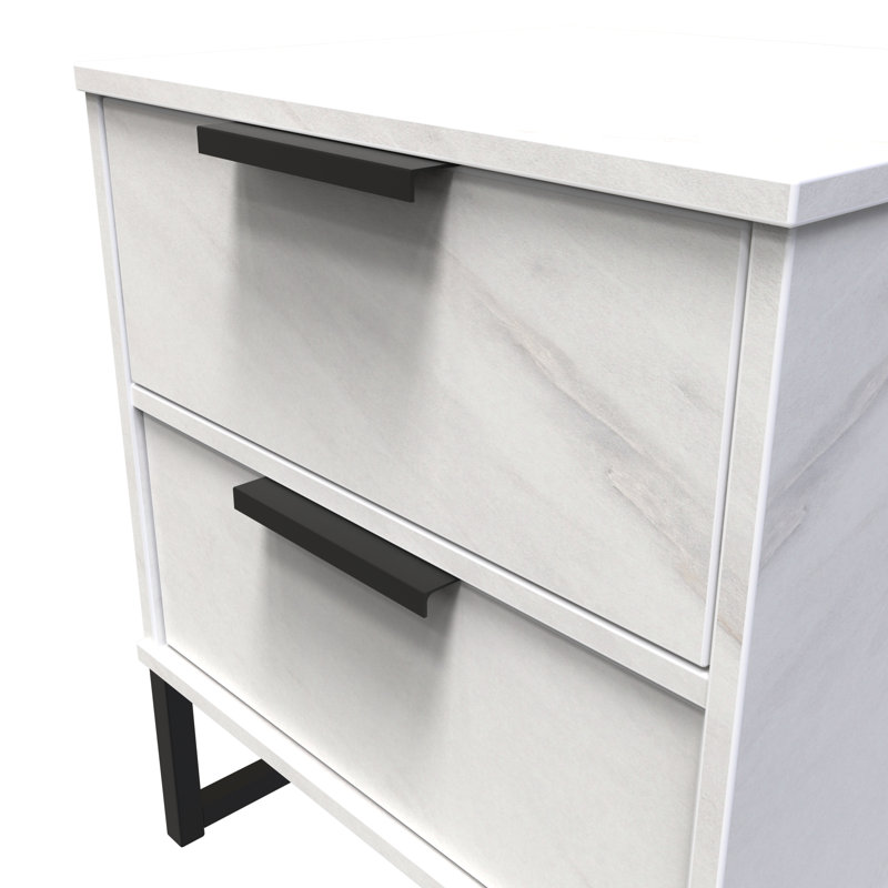 Turah 2 Drawer Bedside Cabinet (Ready Assembled)
