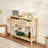 Rattan Console Table with 2 Storage Drawers Rattan Sliding Door Natural