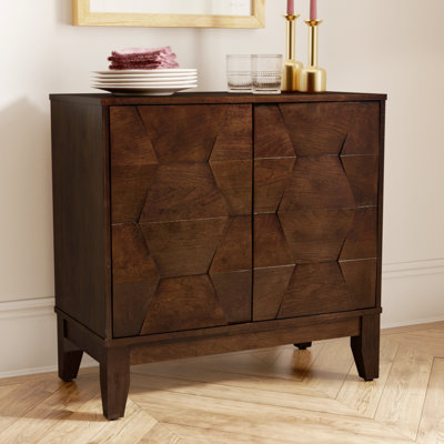 Iasiah 2-Door Rectangle Solid and Manufactured Wood Accent Cabinet 