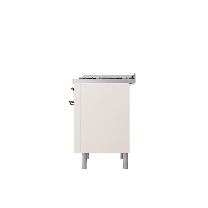 Cuisinière mixte 36 po ILVE Nostalgie II, Blanc antique / bronze, Propane liquide