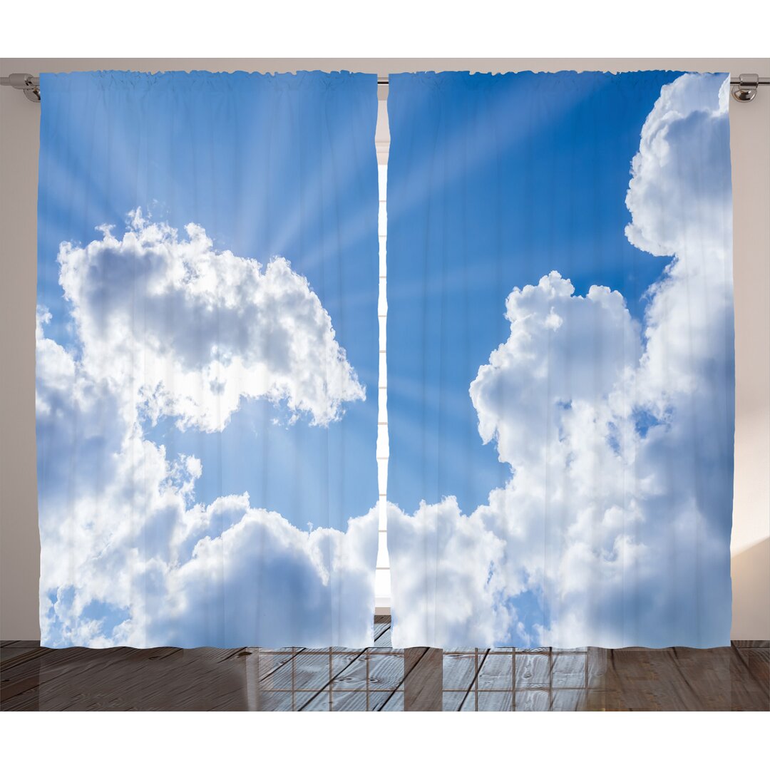 Rustikaler Vorhang, Wolken Landschaft, Natur, Blau Weiss