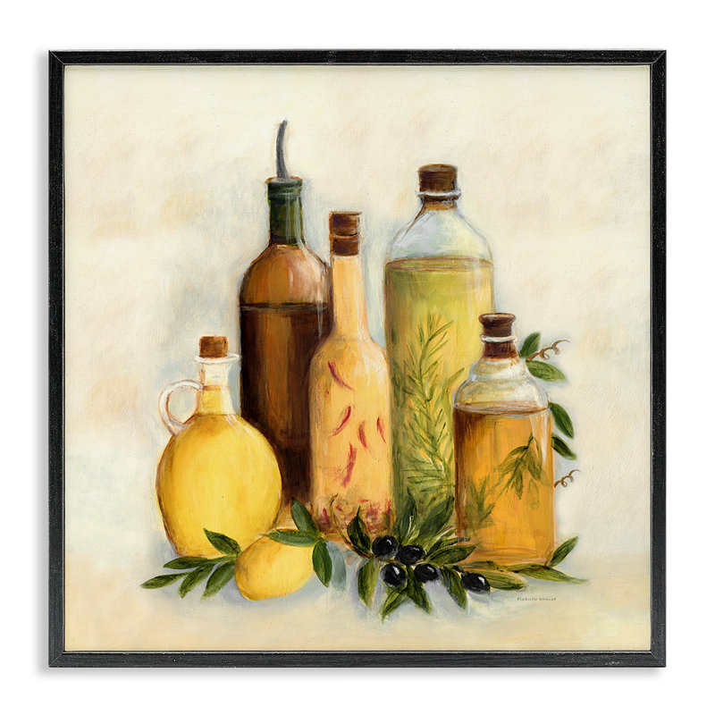 Huiles de cuisine de cuisine traditionnelle encadrée, art par Marilyn Dunlap, Giclée encadrée noir minuit, H 12 po x l 12 po