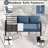 6-Piece Outdoor Patio  Furniture Aluminum Conversation Set Swivel&Glider Armchair With LP Fire Pit Table-204582080