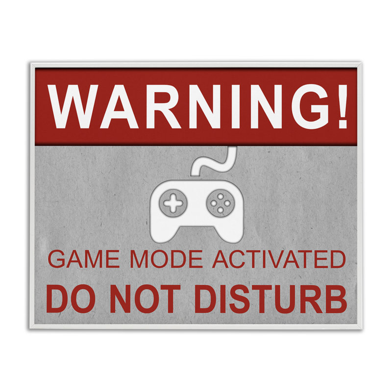 «Gaming Do Not Disturb Giclee Art» par SD Graphics Studio, H 11 po x l 14 po, Giclée encadrée blanc bord de mer