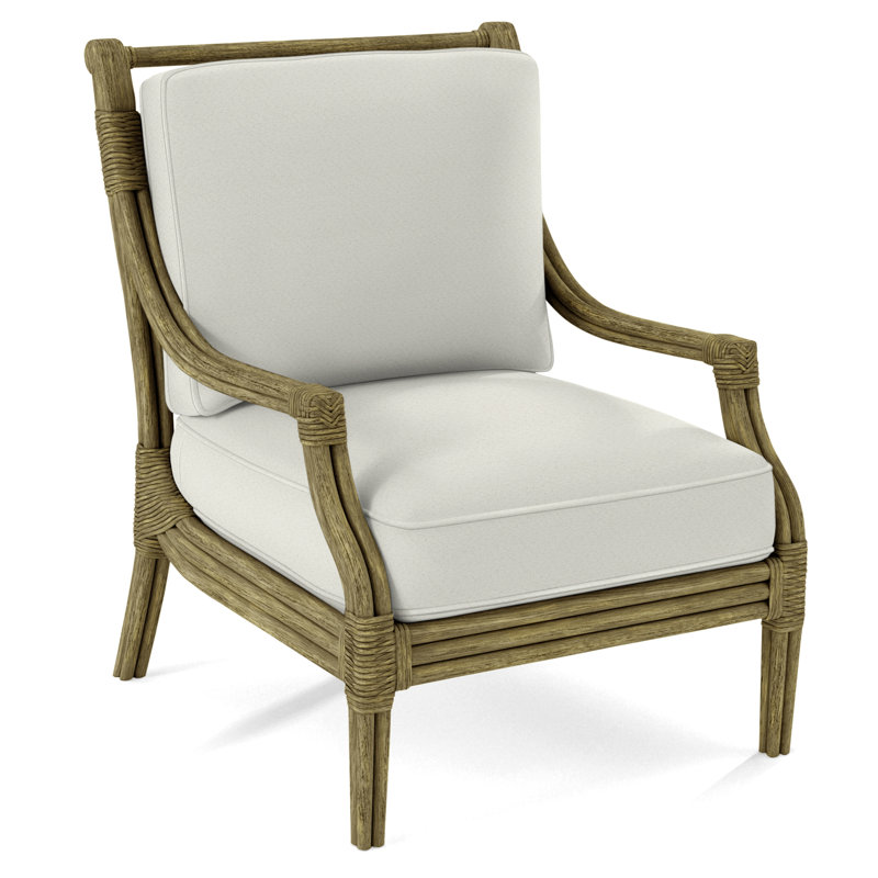 Fauteuil l 32 po Inveron, Tissu performance bleu clair 0851-55, Laiton